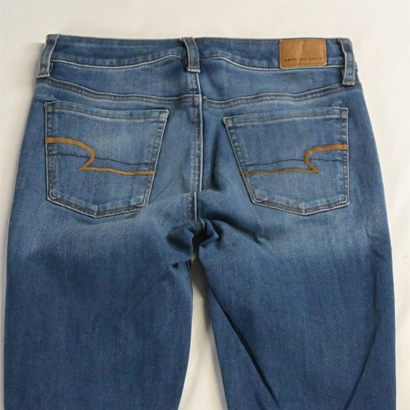 American Eagle 2 Hi Rise Jegging 360 Next Level Stretch Destroyed Denim Jeans - Picture 6 of 7